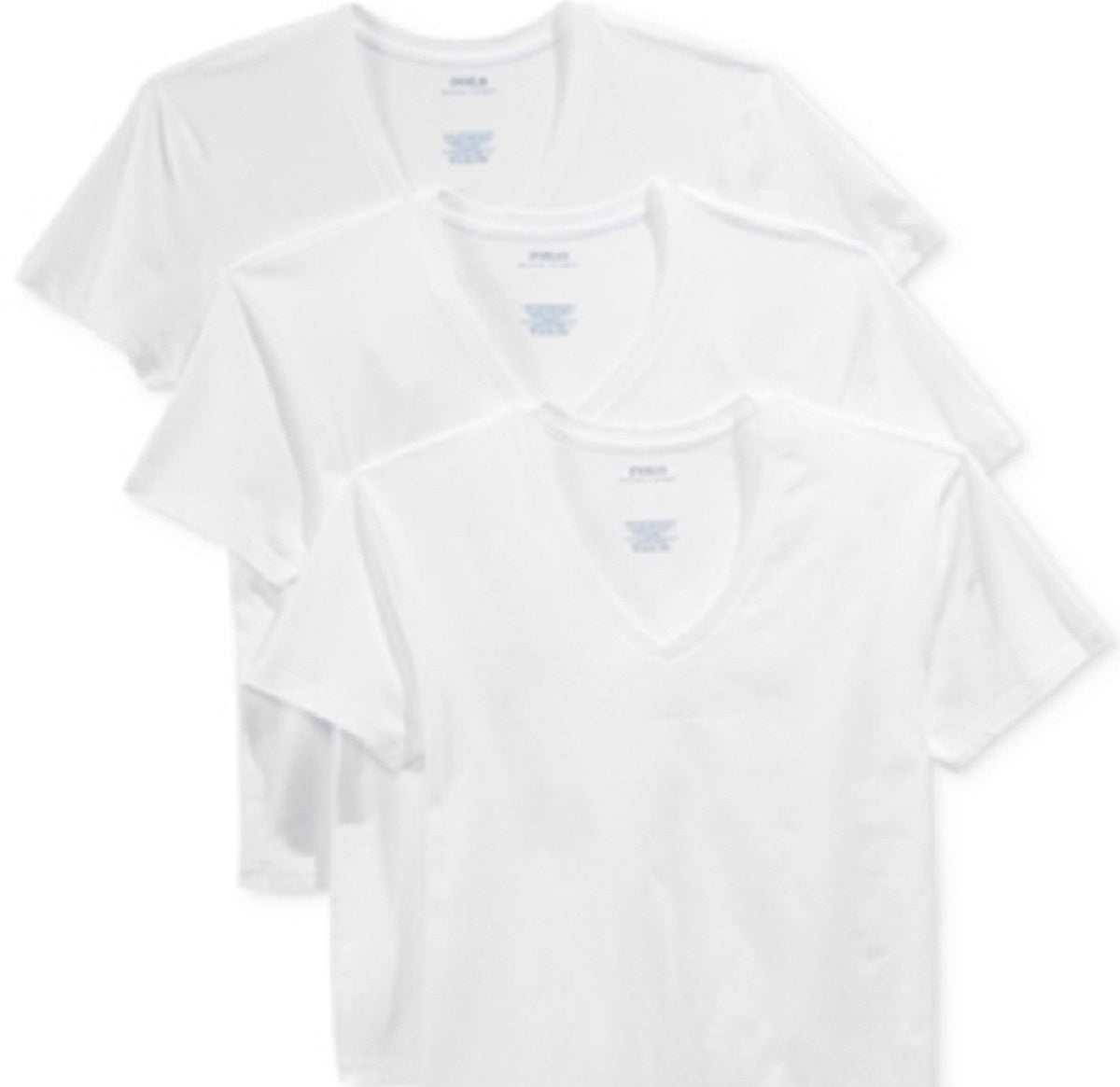 Polo Ralph Lauren Men's 3 Pack V Neck Undershirts White Size Large