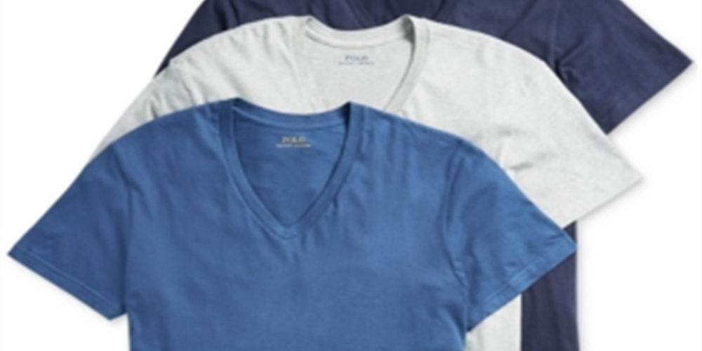 Ralph Lauren Men's 3 Pk Slim Fit Classic T-Shirts Blue Size Small