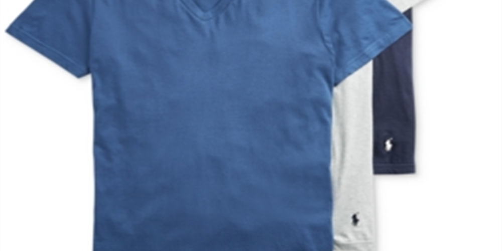 Ralph Lauren Men's 3 Pk Slim Fit Classic T-Shirts Blue Size Small