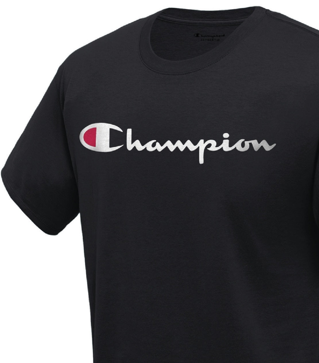 Champion Men's Script Logo T-Shirt Black Size X-Large