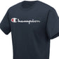 Champion Men's Script Logo T-Shirt Blue Size XX-Large