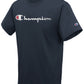 Champion Men's Script Logo T-Shirt Blue Size XX-Large
