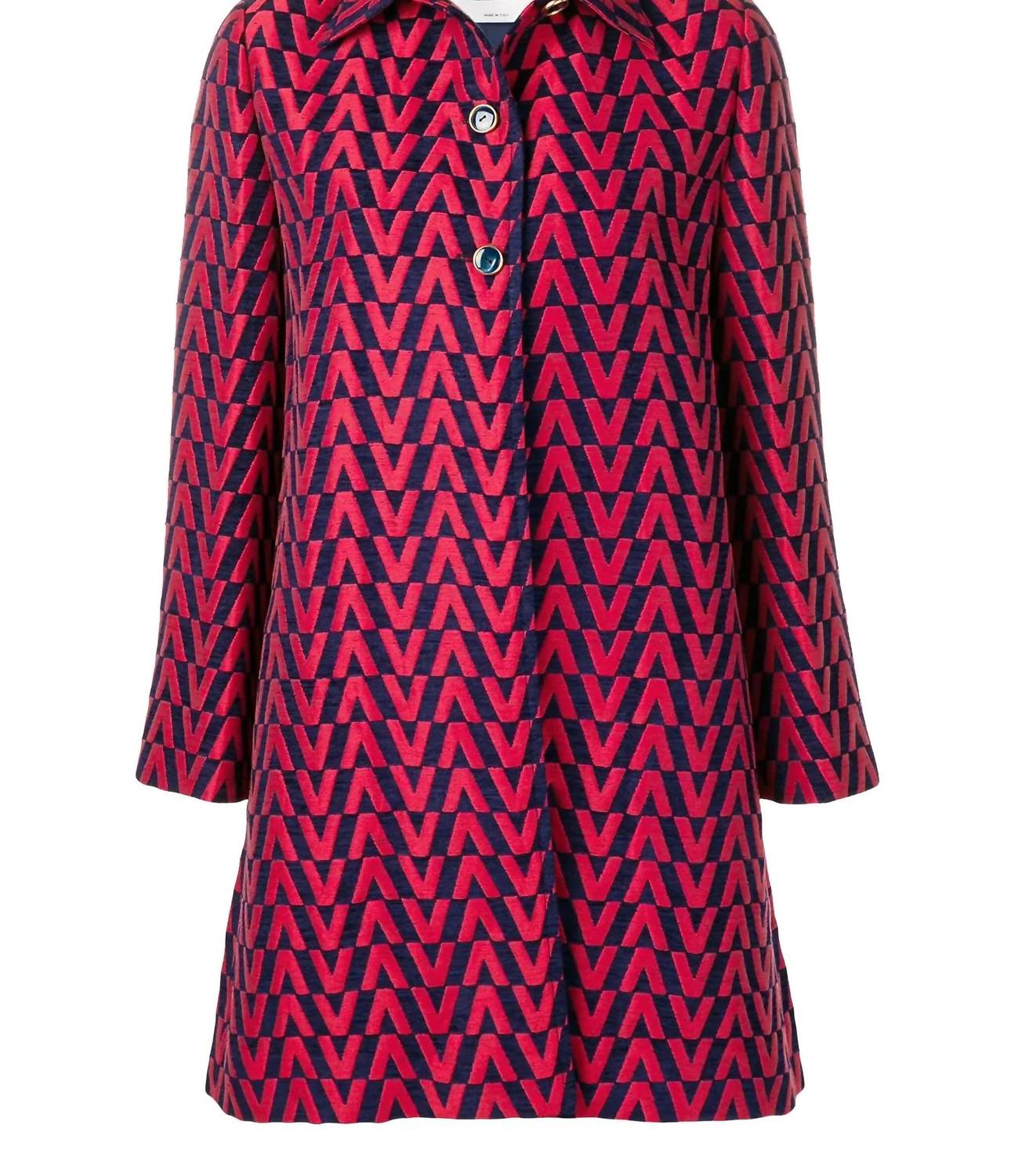 Valentino - Single Breasted Brocade Coat