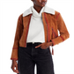 Blanknyc Faux Fur Collar Leather Jacket Brown