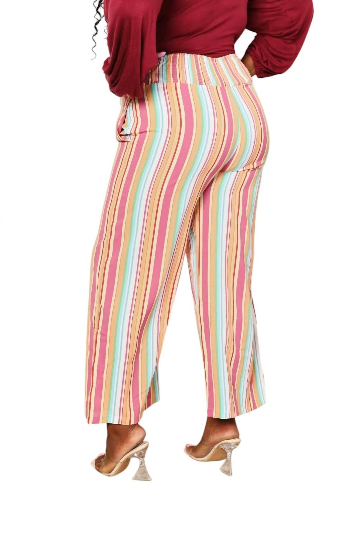 Double Take - Chic Striped Pants With Pockets
