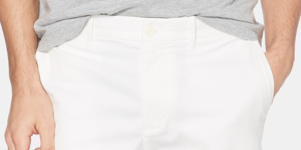 Original Penguin Men's Stretch Cotton Twill Shorts White Size 30