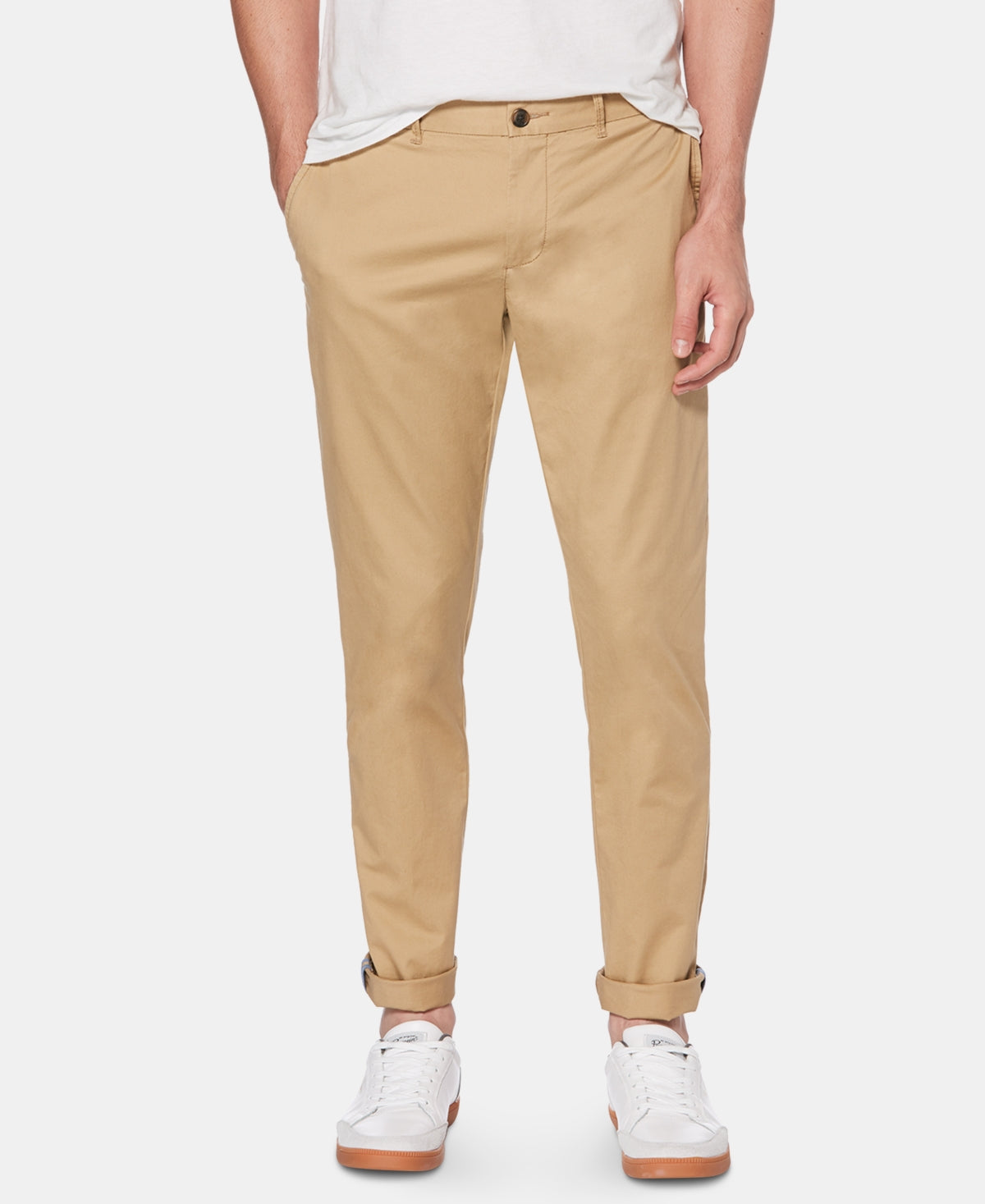 Original Penguin Men's Slim Fit Stretch Twill Chinos Brown Size 38X32