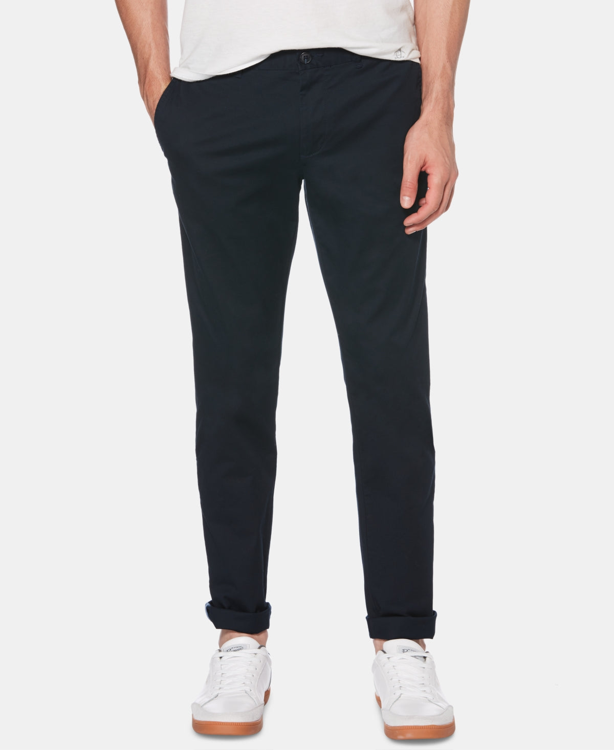 Original Penguin पुरुषों के प्रीमियम स्ट्रेच कॉटन चिनो पैंट, नीला, साइज़ 38X32