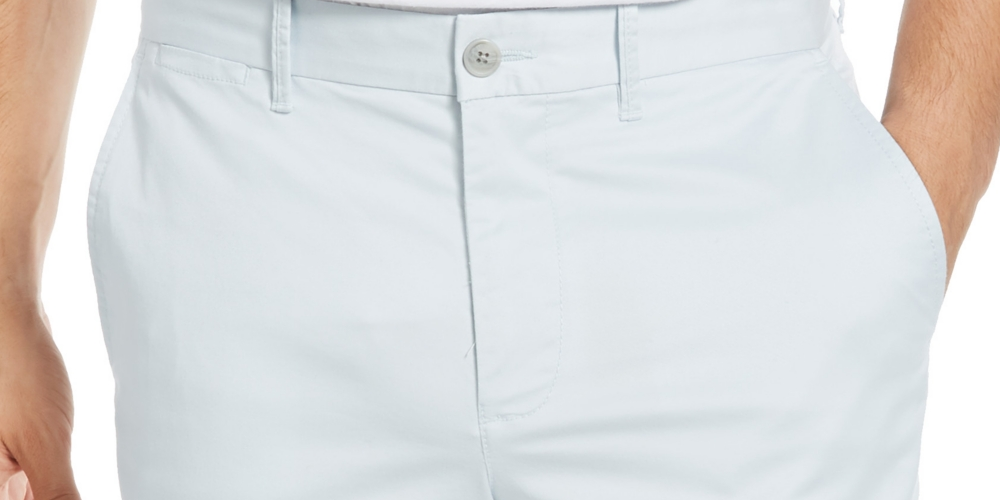 Original Penguin Men's Slim Fit Stretch Solid Chino Shorts Blue Size 33