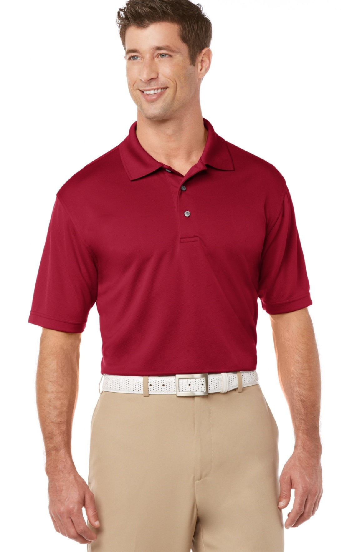 PGA Tour Men's Airflux Solid Golf Polo Shirt Red Size XX-Large