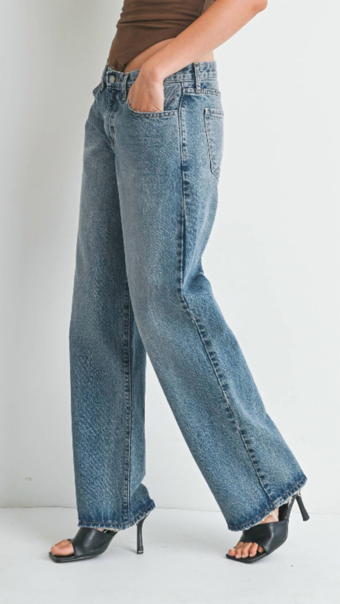 Just Black Denim - Low Rise Baggy Slouch Jeans