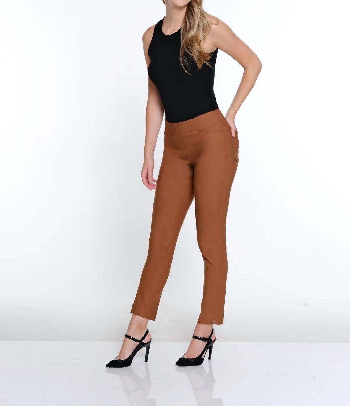 Slimsation By Multiples - Pull On Faux Ankle Pants