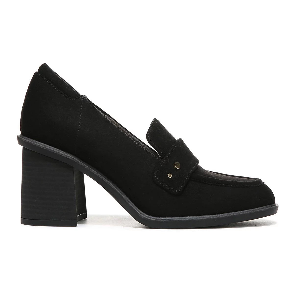 Dr. Scholl's Women's Rumors Block Heel Loafer Black Size 6 M