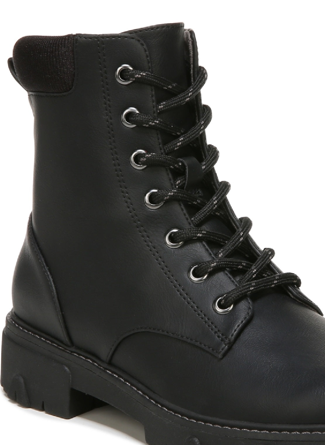 Dr. Scholl's Women's Headstart Lace Up Combat Boot Black Size 7.5 M
