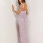 Aleta - Feather Strap Sweetheart Neck Long Gown