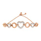 14K Rose Gold Plated .925 Sterling Silver Diamond Accent Circle and Heart Link Adjustable 6�������-10������� Bolo Bracelet