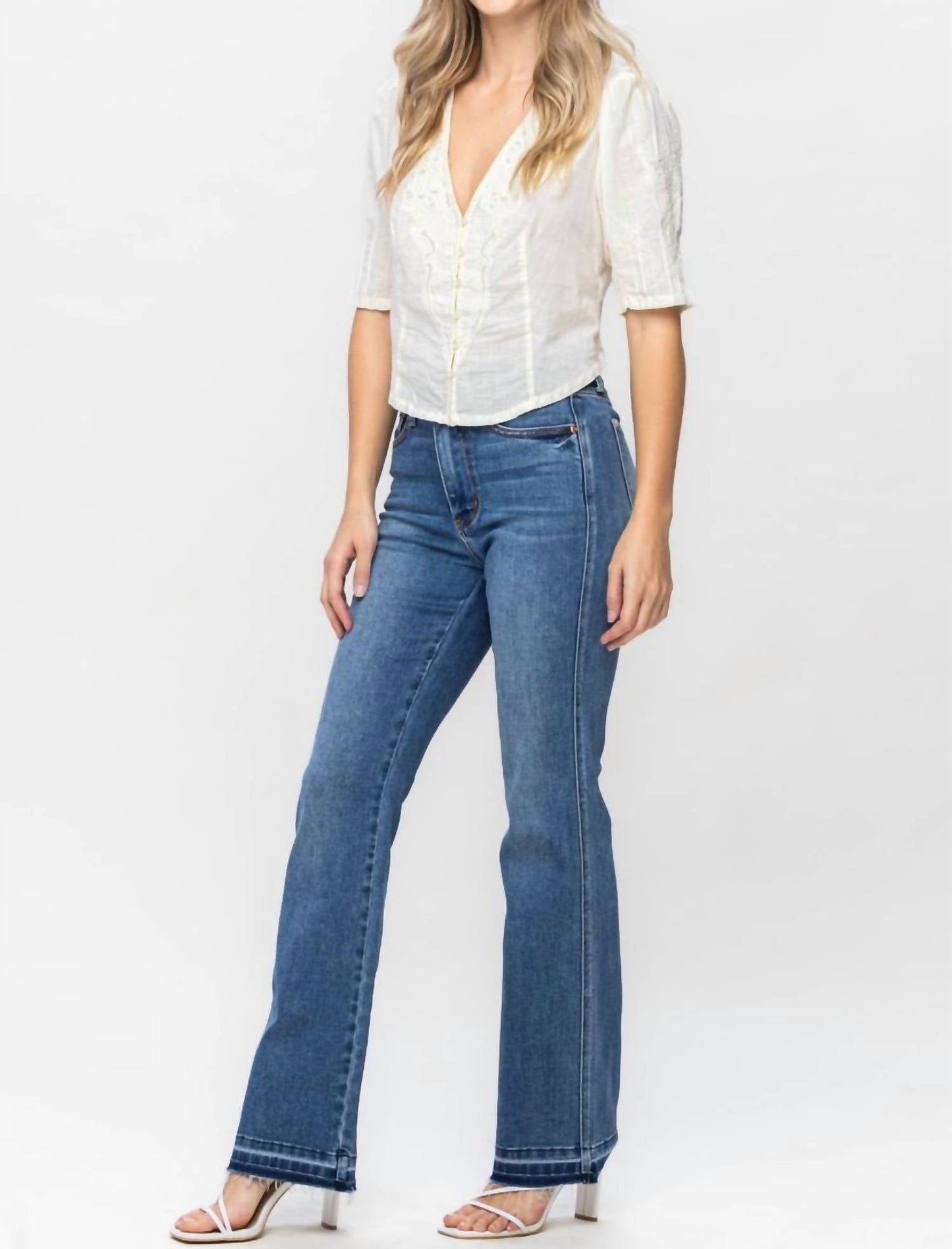 Judy Blue - High Waist Control Top Release Hem Slim Boot Jeans