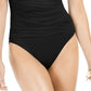 La Blanca Women's Island Goddess Underwire Tummy Control One Piece Swimsuit Black Size 10