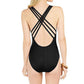 La Blanca Women's Cross Back One Piece Swimsuit Black