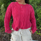 Adora - Mineral Wash Cable Knit Sweater Top