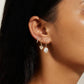 Eklexic - Women's Huggie Hoops With Pearl Drop Earrings