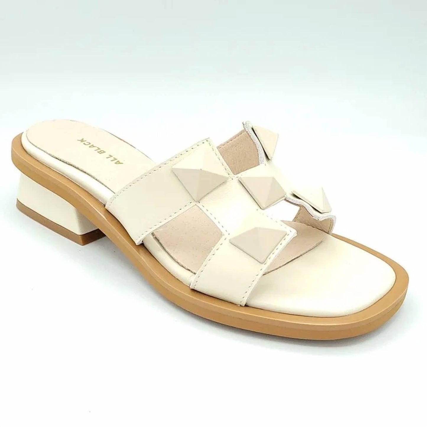 All Black - Women's Pyramid Stud Mule