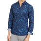 Hugo Boss Men's Button Front Extra Slim Fit Floral Shirt Blue Size XX-Large