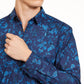 Hugo Boss Men's Button Front Extra Slim Fit Floral Shirt Blue Size XX-Large