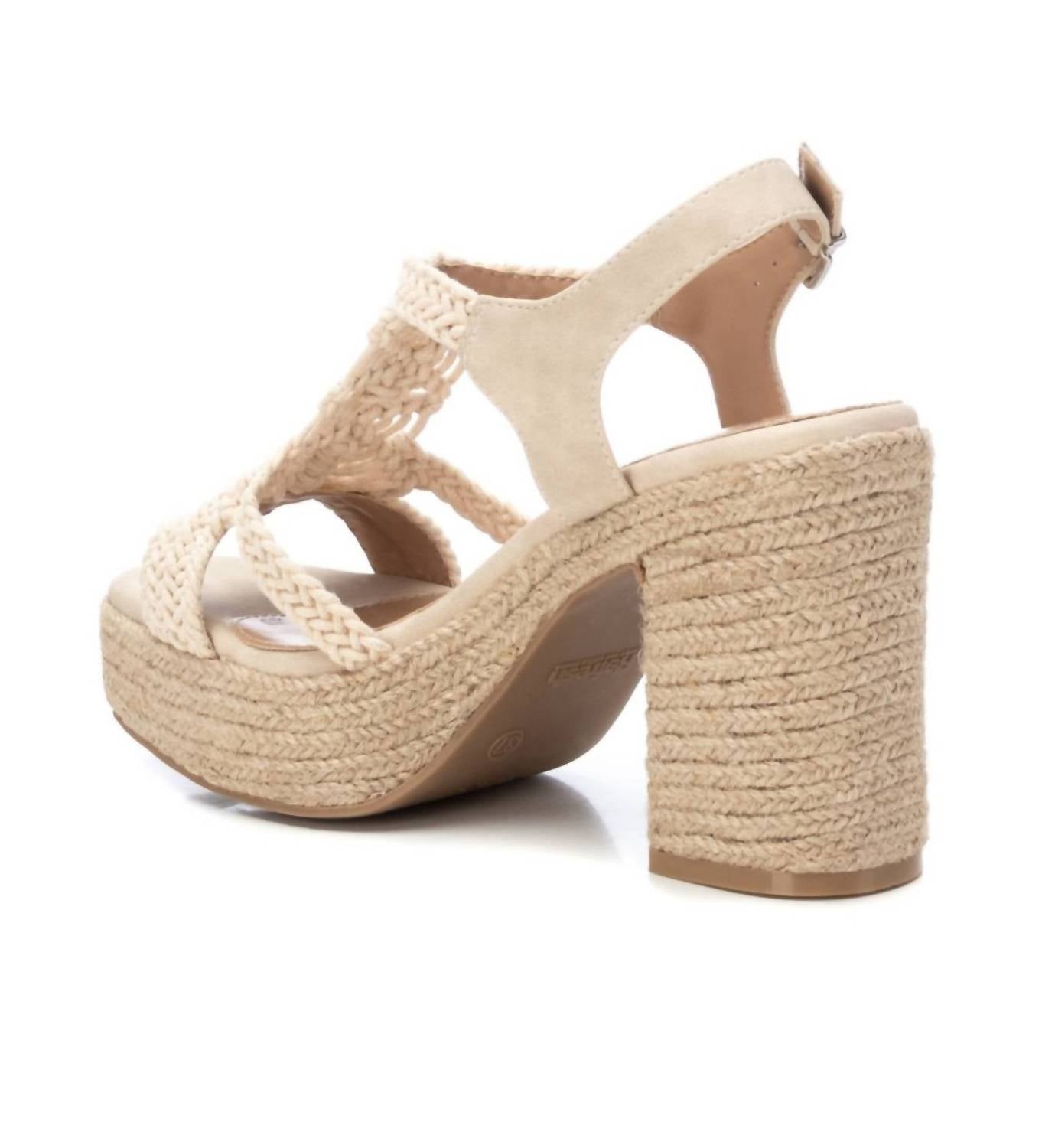 Xti - WOMEN'S HEELED JUTE PLATFORM SANDALS