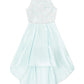 Speechless Girl's Lace to Pleated High Low Dress Blue Size 8