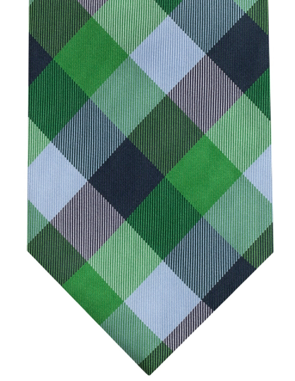 Tommy Hilfiger Men's Buffalo Check Tartan Silk Tie Green Size Regular