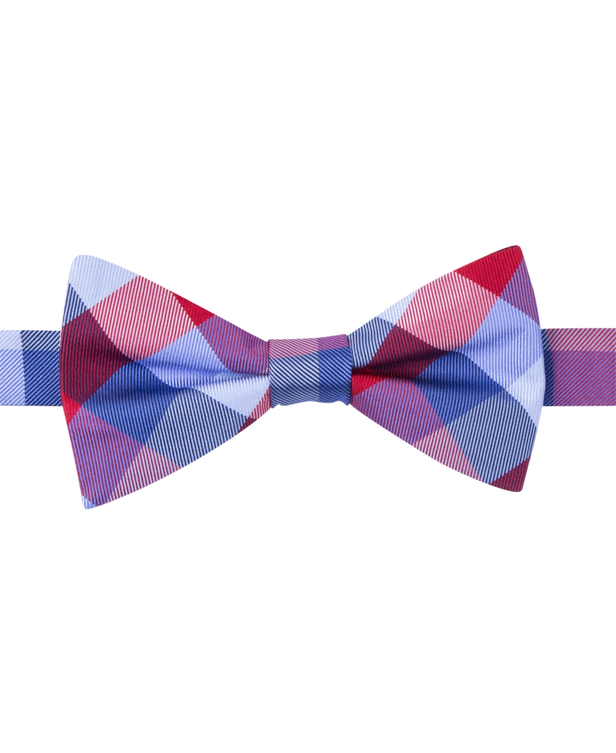 Tommy Hilfiger Men's Buffalo Tartan Classic Silk Bow Tie Red Size Regular