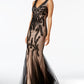 Betsy & Adam Women's Soutache Mermaid Gown Black Size 12