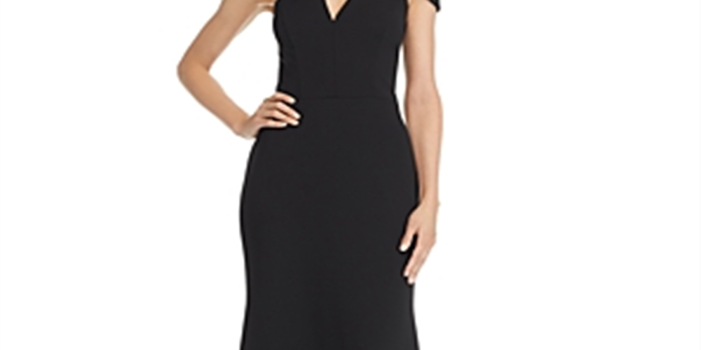Aqua Women's One Shoulder Ruffled Gown Black Size 12