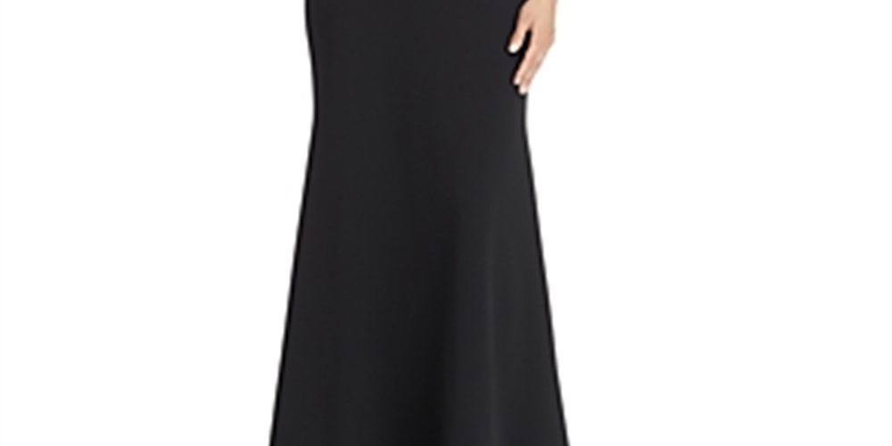 Aqua Women's One Shoulder Ruffled Gown Black Size 12