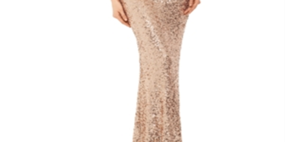 Betsy & Adam Women's Sleeveless Full Length Body Con Formal Beige Dress Size 14
