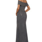 Betsy & Adam Women's Short Sleeve Full Length Sheath Dress Gray Size 12 Petite