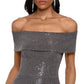 Betsy & Adam Women's Short Sleeve Full Length Sheath Dress Gray Size 12 Petite