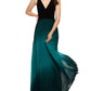 Betsy & Adam Women's Pleated Glitter Skirt Gown Green Size 12