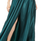 Blondie Nites Junior's Pleated Illusion Satin Gown Green Size 3