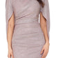 Betsy & Adam Women's Long Glitter Galaxy Cowl Neck Gown Pink Size 4Petite