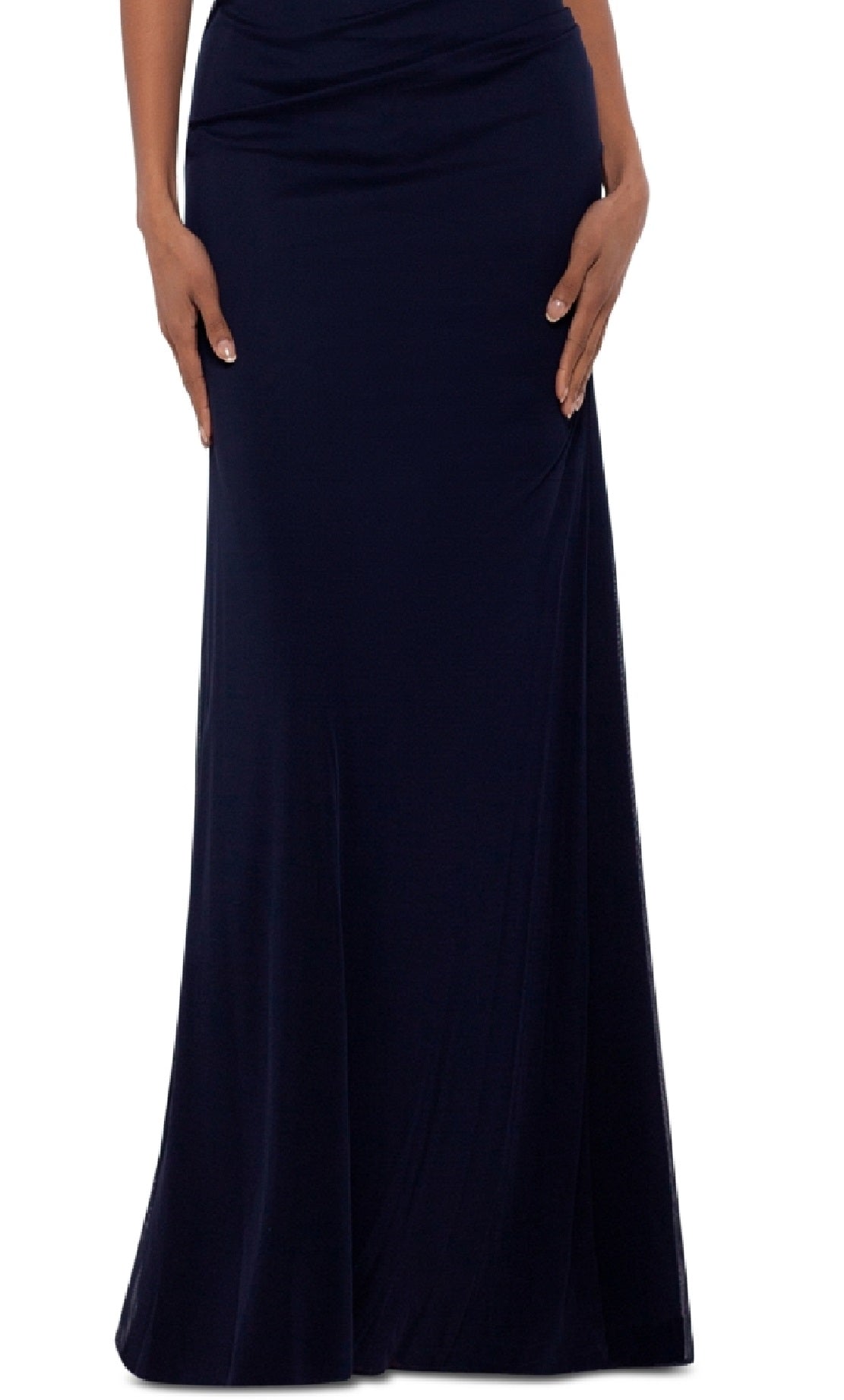 Betsy & Adam Women's Embellished Beaded Overlay Gown Blue Size 4