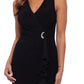 Betsy & Adam Women's Waterfall Ruffled Embellished Dress Black Size 14