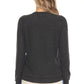 Pj Salvage - Women's Heather Slate Feline Cozy Flannels Lounge Top