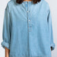 Askk Ny - Denim Relaxed Fit Henley Top