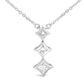 10K White Gold 1/5 Cttw Princess Cut Diamond 3 Stone Drop 18" Pendant Necklace (H-I Color, SI2-I1 Clarity)
