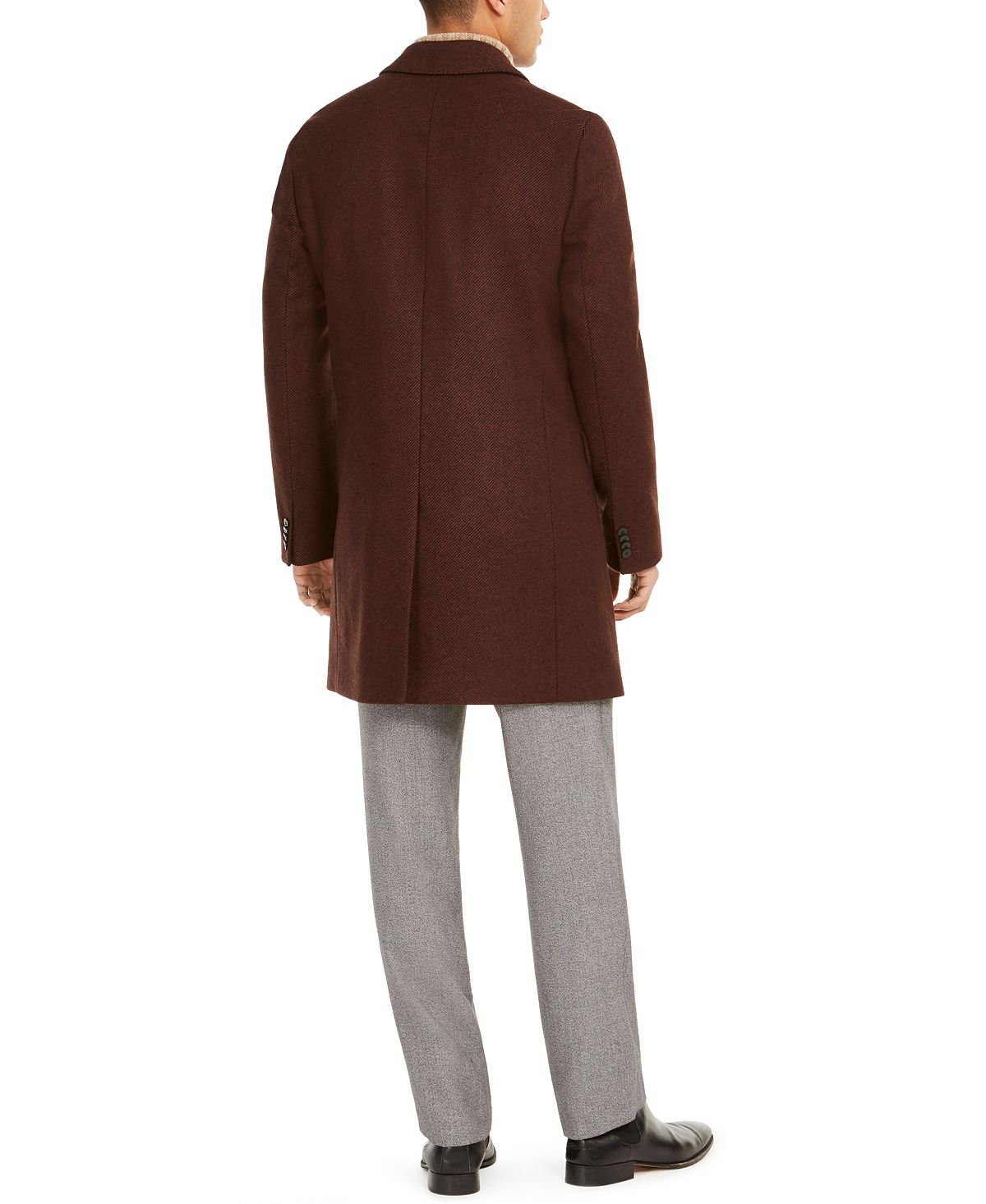 Hugo Boss Men's Migor Slim Fit Twill Overcoat Brown Size 42