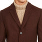 Hugo Boss Men's Migor Slim Fit Twill Overcoat Brown Size 42