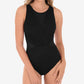Miraclesuit Women's Illusionists Palma Mesh Allover Slimming One Piece Swimsuit Black Size 14