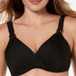 Miraclesuit Women's Twist Front Plunge Bra Bikini Top Swimsuit Black Size 34DDD